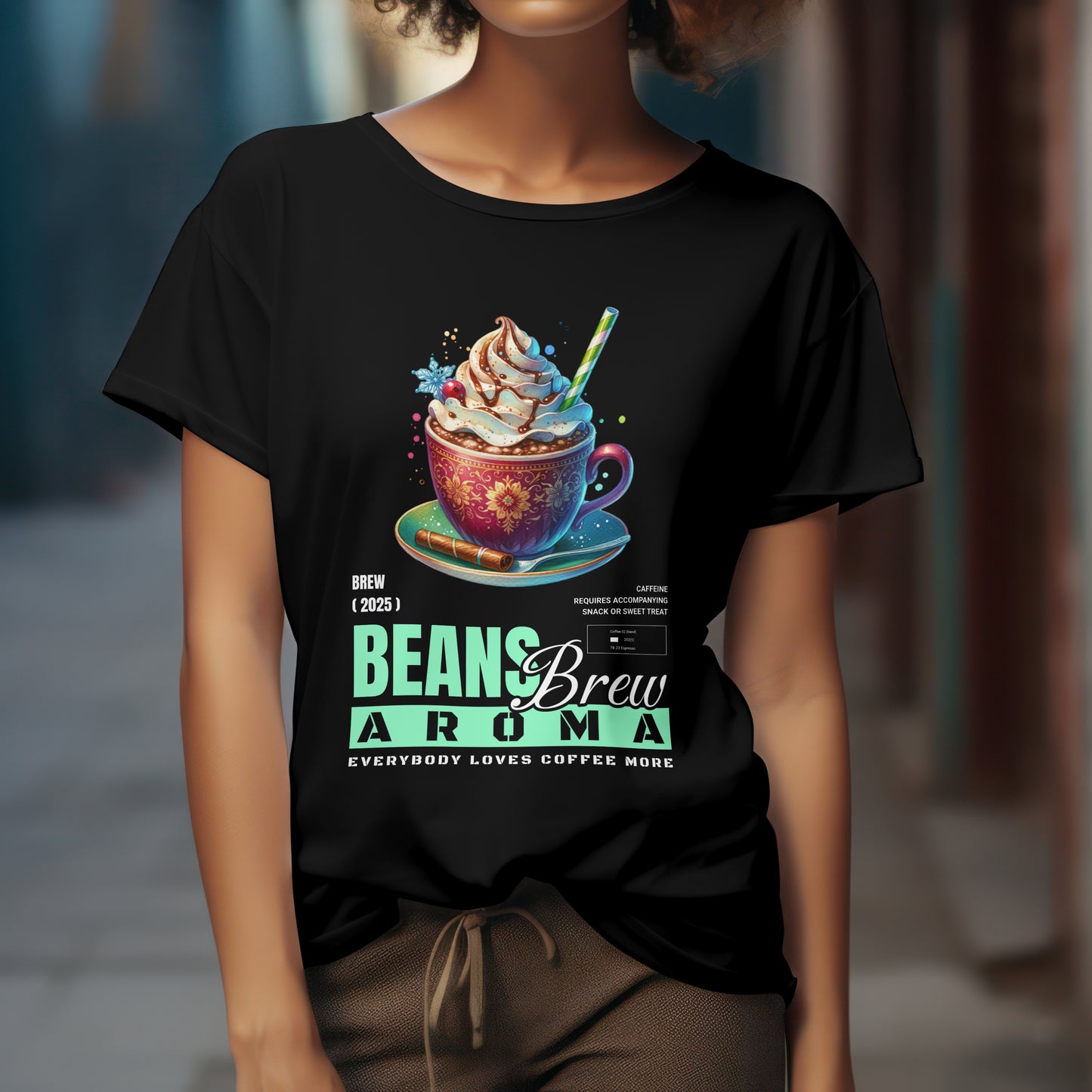 Coffee Maniac Beans Brew Unisex Tee